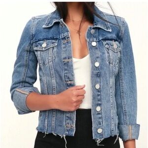 BLANK NYC Traffic Jam Raw Hem Cotton Jean Jacket